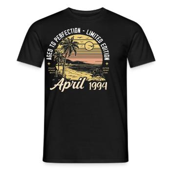 31ème Anniversaire Voiture Classique Avril Millésime 1994 Avril - T-shirt homme - noir - Devant - AI Model Male 178 light (178cm)