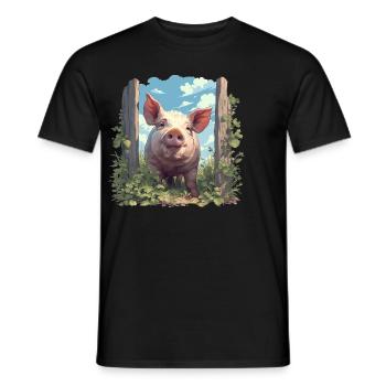 Cochon Cochon - T-shirt homme - noir - Devant - AI Model Male 178 light (178cm)