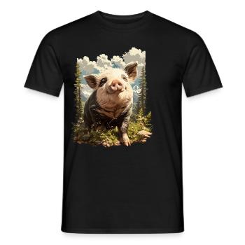 Cochon Cochon - T-shirt homme - noir - Devant - AI Model Male 178 light (178cm)