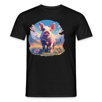 Cochon Cochon - T-shirt homme - noir - Devant - AI Model Male 178 light (178cm)
