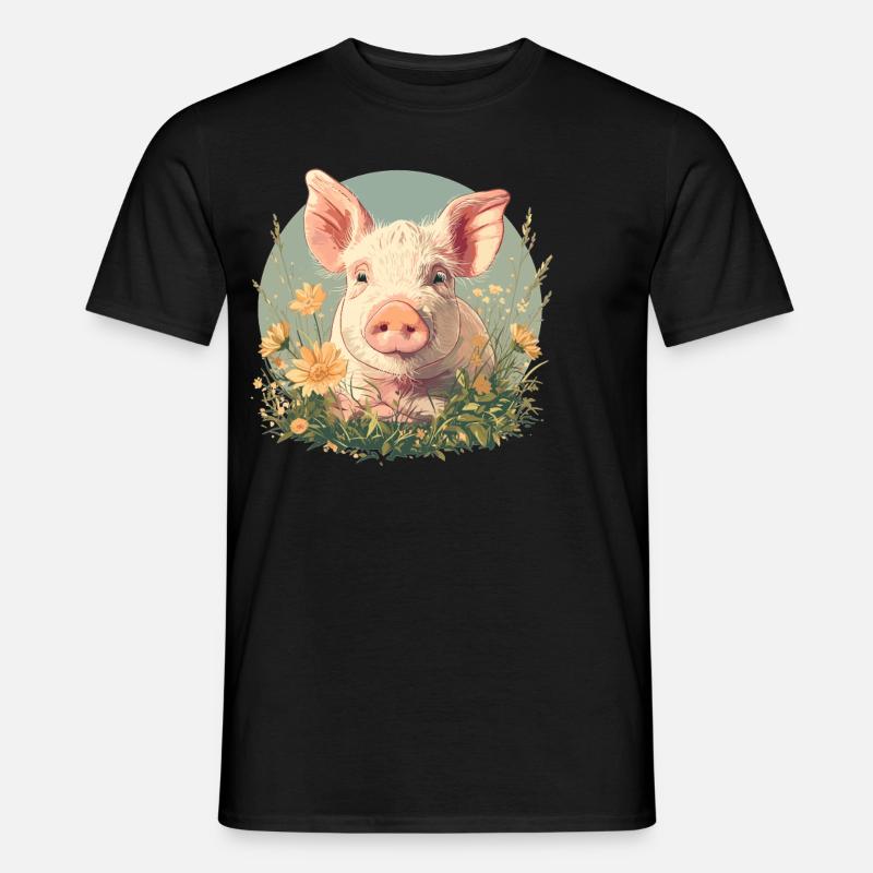 Schweine Schwein - Männer T-Shirt - Schwarz