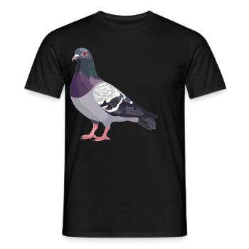 Pigeons Pigeon - T-shirt homme - noir - Devant - AI Model Male 178 light (178cm)