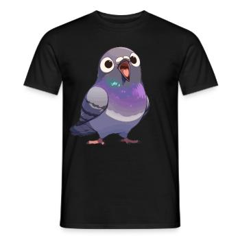 Pigeons Pigeon - T-shirt homme - noir - Devant - AI Model Male 178 light (178cm)