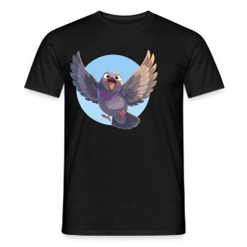 Pigeons Pigeon - T-shirt homme - noir - Devant - AI Model Male 178 light (178cm)