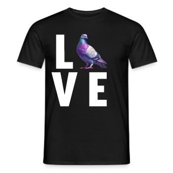 Pigeons Pigeon - T-shirt homme - noir - Devant - AI Model Male 178 light (178cm)