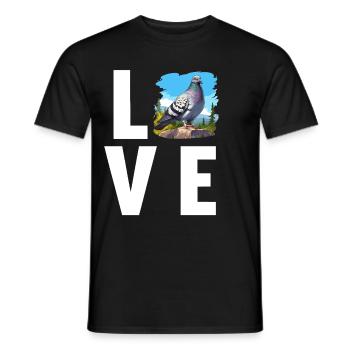Tauben Taube - Männer T-Shirt - Schwarz - Vorne - AI Model Male 178 light (178cm)