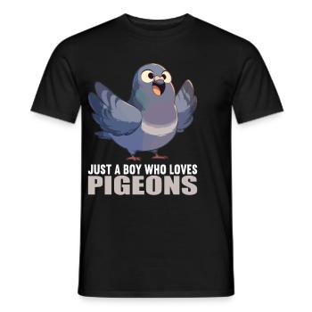 Pigeons Pigeon - T-shirt homme - noir - Devant - AI Model Male 178 light (178cm)