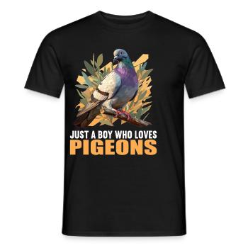 Pigeons Pigeon - T-shirt homme - noir - Devant - AI Model Male 178 light (178cm)