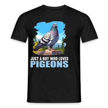 Pigeons Pigeon - T-shirt homme - noir - Devant - AI Model Male 178 light (178cm)