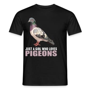 Pigeons Pigeon - T-shirt homme - noir - Devant - AI Model Male 178 light (178cm)