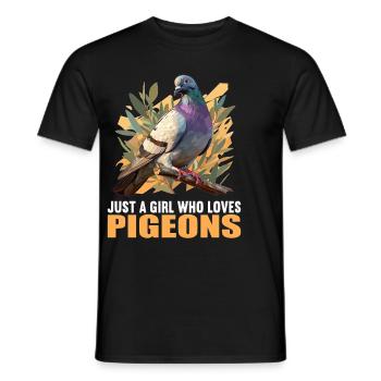 Pigeons Pigeon - T-shirt homme - noir - Devant - AI Model Male 178 light (178cm)