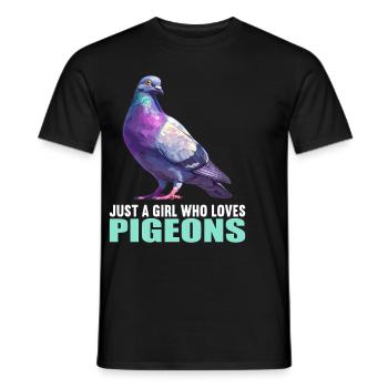 Pigeons Pigeon - T-shirt homme - noir - Devant - AI Model Male 178 light (178cm)