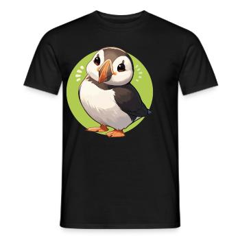 Papageientaucher - Männer T-Shirt - Schwarz - Vorne - AI Model Male 178 light (178cm)