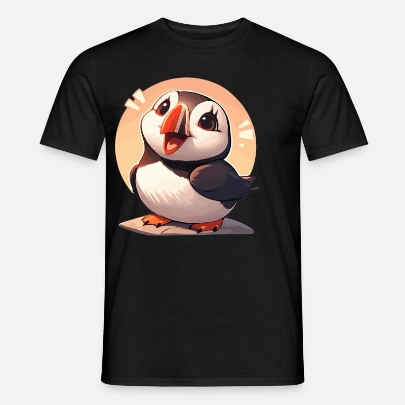 Papageientaucher - Männer T-Shirt - Schwarz