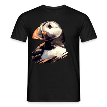 Papageientaucher - Männer T-Shirt - Schwarz - Vorne - AI Model Male 178 light (178cm)
