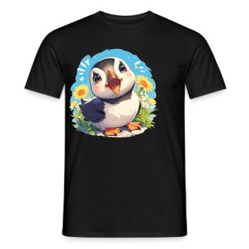 Papageientaucher - Männer T-Shirt - Schwarz - Vorne - AI Model Male 178 light (178cm)