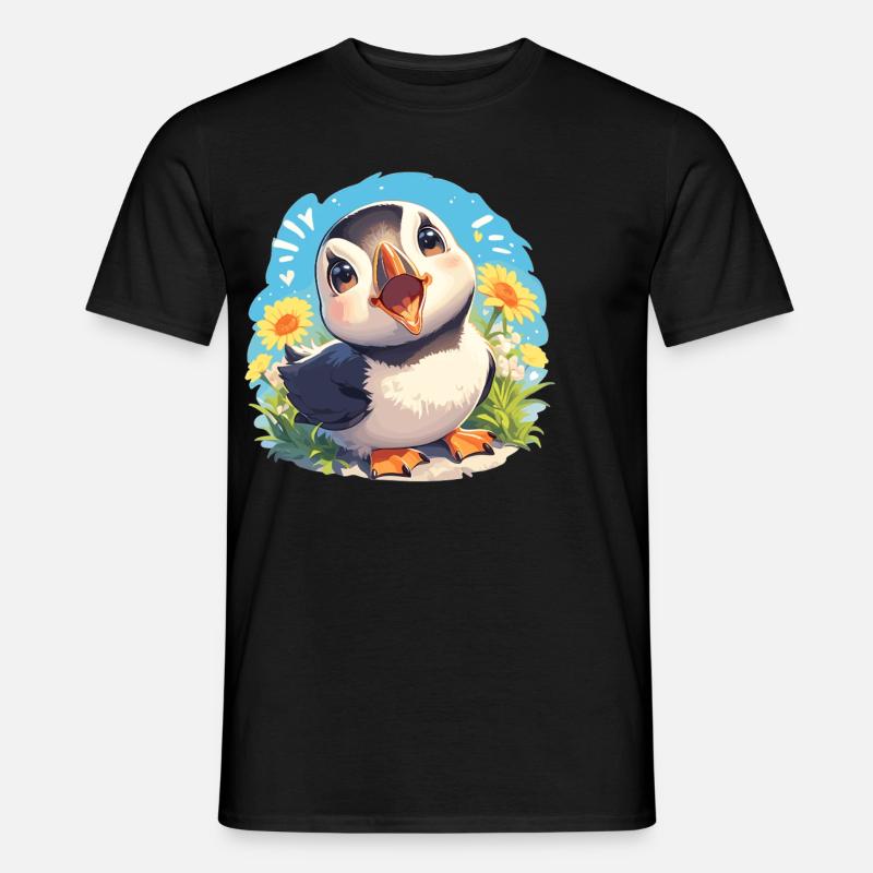 Papageientaucher - Männer T-Shirt - Schwarz