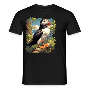 Papageientaucher - Männer T-Shirt - Schwarz - Vorne - AI Model Male 178 light (178cm)