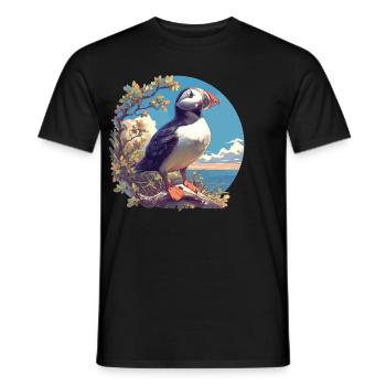 Papageientaucher - Männer T-Shirt - Schwarz - Vorne - AI Model Male 178 light (178cm)