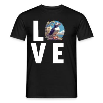 Papageientaucher - Männer T-Shirt - Schwarz - Vorne - AI Model Male 178 light (178cm)