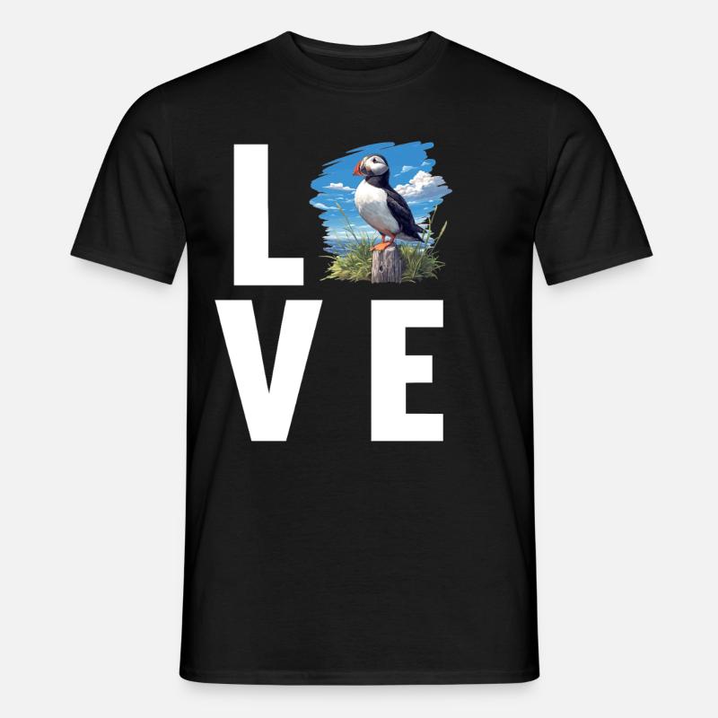 Papageientaucher - Männer T-Shirt - Schwarz