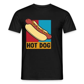 Hot Dog Lover Retro Graphic - Men's T-Shirt - black - Front - AI Model Male 178 light (178cm)