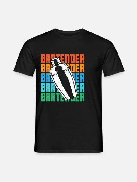 Bartender Shaker Retro Style Design - Men's T-Shirt - black