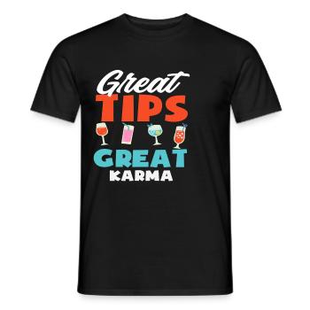 Bons conseils Excellent style de barman Karma - T-shirt homme - noir - Devant - AI Model Male 178 light (178cm)
