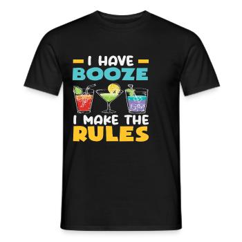J’ai de l’alcool Je fais les règles Barman - T-shirt homme - noir - Devant - AI Model Male 178 light (178cm)