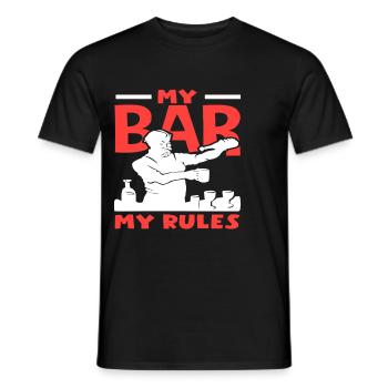 My Bear, My Rules Bartender Art - Men's T-Shirt - black - Front - AI Model Male 178 light (178cm)
