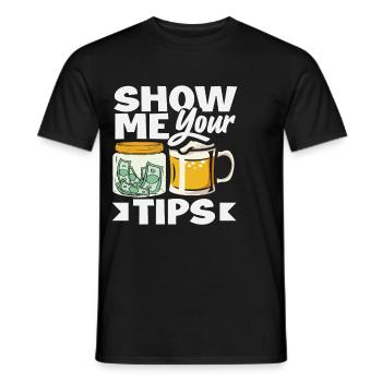 Montrez-moi vos conseils Barman Humour - T-shirt homme - noir - Devant - AI Model Male 178 light (178cm)