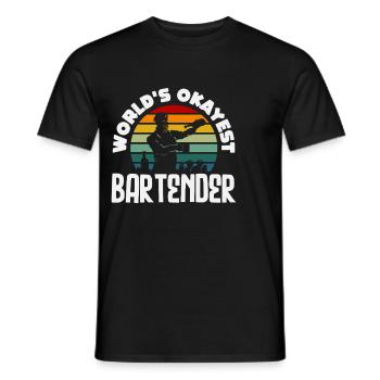 Le meilleur design de barman Okay au monde - T-shirt homme - noir - Devant - AI Model Male 178 light (178cm)