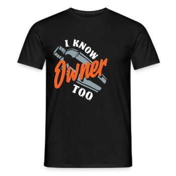 Barman Je connais aussi le propriétaire - T-shirt homme - noir - Devant - AI Model Male 178 light (178cm)