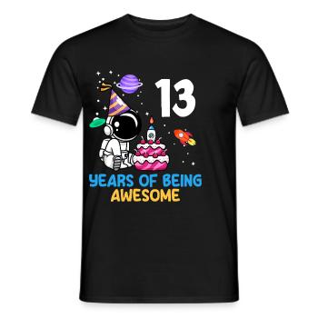 13 ans d’anniversaire d’astronaute - T-shirt homme - noir - Devant - AI Model Male 178 light (178cm)