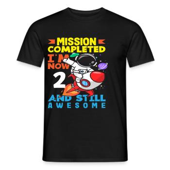 Mission Completed I'm 2 Now - Men's T-Shirt - black - Front - AI Model Male 178 light (178cm)