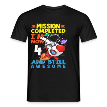 Mission accomplie J’ai maintenant 4 ans et je suis toujours - T-shirt homme - noir - Devant - AI Model Male 178 light (178cm)