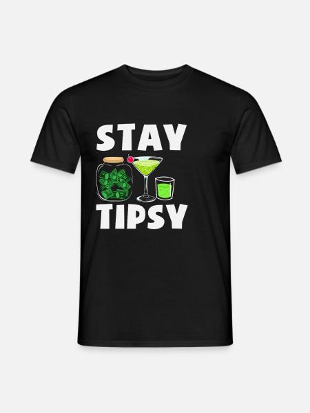 Bleib Beschwipst Bartender Stil - Männer T-Shirt - Schwarz