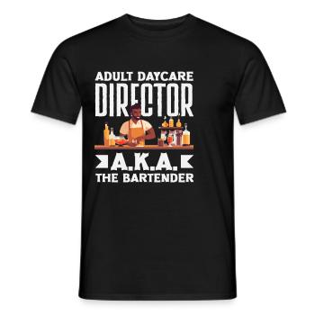 Erwachsenenbetreuung Direktor A.K.A. Der Barkeeper - Männer T-Shirt - Schwarz - Vorne - AI Model Male 178 light (178cm)