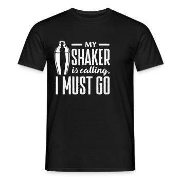 Mon shaker appelle le devoir de barman - T-shirt homme - noir - Devant - AI Model Male 178 light (178cm)