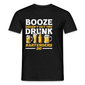 Alkohol Macht Nicht Betrunken Bartender Doch - Männer T-Shirt - Schwarz - Vorne - AI Model Male 178 light (178cm)
