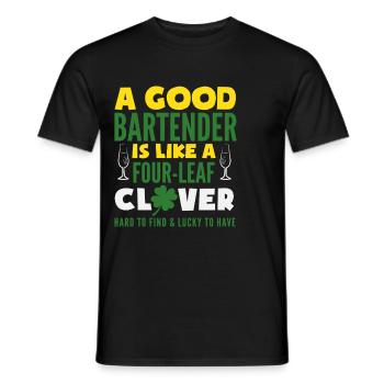 Ein Guter Barkeeper Ist Ein Glücksklee - Männer T-Shirt - Schwarz - Vorne - AI Model Male 178 light (178cm)