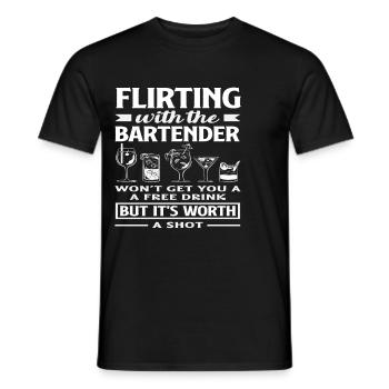 Flirter avec le barman en vaut la peine - T-shirt homme - noir - Devant - AI Model Male 178 light (178cm)