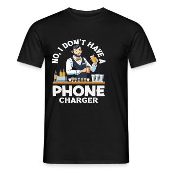 Bartender Nein, Ich Habe Kein Ladegerät - Männer T-Shirt - Schwarz - Vorne - AI Model Male 178 light (178cm)