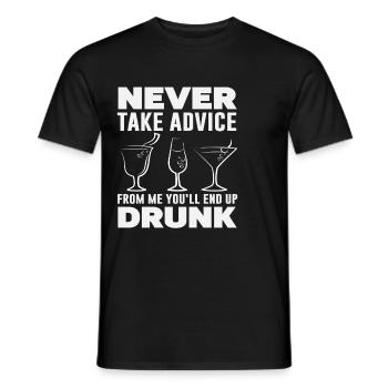 L’humour du barman, jamais un conseil sobre - T-shirt homme - noir - Devant - AI Model Male 178 light (178cm)