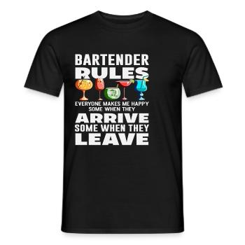 Barkeeper Regeln Jeder Macht Mich Glücklich - Männer T-Shirt - Schwarz - Vorne - AI Model Male 178 light (178cm)