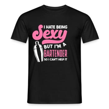 Je suis barmaid et sexy - T-shirt homme - noir - Devant - AI Model Male 178 light (178cm)