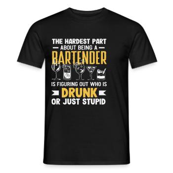 Barkeeper Herausforderung Wer Ist Betrunken Oder - Männer T-Shirt - Schwarz - Vorne - AI Model Male 178 light (178cm)