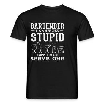 Bartender Ich Kann Stupid Servieren - Männer T-Shirt - Schwarz - Vorne - AI Model Male 178 light (178cm)