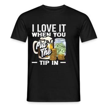J’adore quand vous donnez un pourboire au barman - T-shirt homme - noir - Devant - AI Model Male 178 light (178cm)