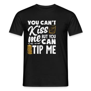 Tu ne peux pas m’embrasser, mais tu peux m’embrasser - T-shirt homme - noir - Devant - AI Model Male 178 light (178cm)